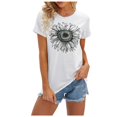 thumbnail image 2 of Povozer Women's T Shirt Graphic Tunic Tops Sweatshirts(White,2XL), 2 of 5