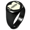 thumbnail image 1 of Sterling Silver Love Football Heart Engraved Round Flat Top Polished Ring, 1 of 1