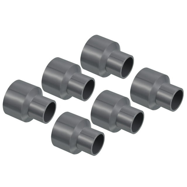 Unique Bargains Raccord Droit pour Tuyau de Réducteur en PVC 40x25mm, Gris 6 Pack