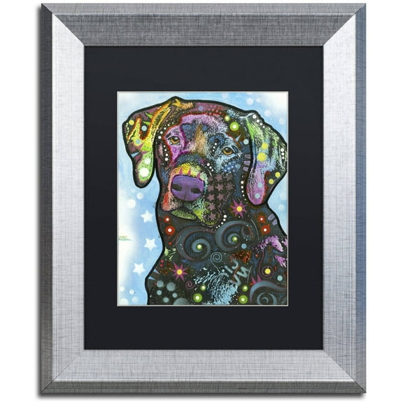 Trademark Fine Art "27" Canvas Art by Dean Russo, Black Matte, Silver Frame