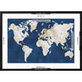 thumbnail image 5 of Art.com World Map NavyGold Art Print by Alicia Vidal, Black Frame Wall Art, 29" x 21", 5 of 5