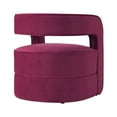 thumbnail image 5 of Crown Velvet Accent Chair Open Barrel Back | Modern & Contemporary | Fuchsia, 5 of 8