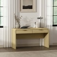 thumbnail image 2 of Grace Modern 54 Home Office Desk with 2 Drawers in Natural Oak and Gold, 2 of 10