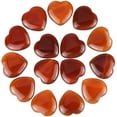 thumbnail image 1 of Marrywindix 15 Packs 0.8 Inch Healing Crystal Natural Red Agate Heart Love Carved Palm Worry Stone Chakra Reiki Balancing, 1 of 7