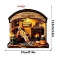 thumbnail image 2 of Halloween Decoration, Vintage Halloween Decorations, Halloween Advent Calendar, Halloween Home Decor, Light Up 3D Wooden Skeleton Cozy Fireplace Display 6X5X1 Inch for Indoor, 2 of 5