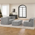 thumbnail image 5 of BEHOST 130" U-Shaped Modular Sectional Sofa, 6-Piece Cloud Couch with 2 Movable Ottomans, Extra Deep Seat Chenille Sleeper Sofa, Flexible Oversized Modern Sofa Set for Living Room,Chenille Light Gray, 5 of 10