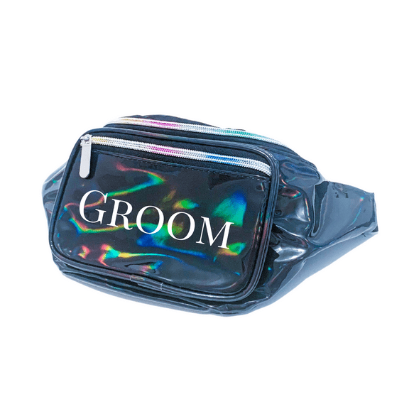 Groom Holographic Metallic Fanny Pack