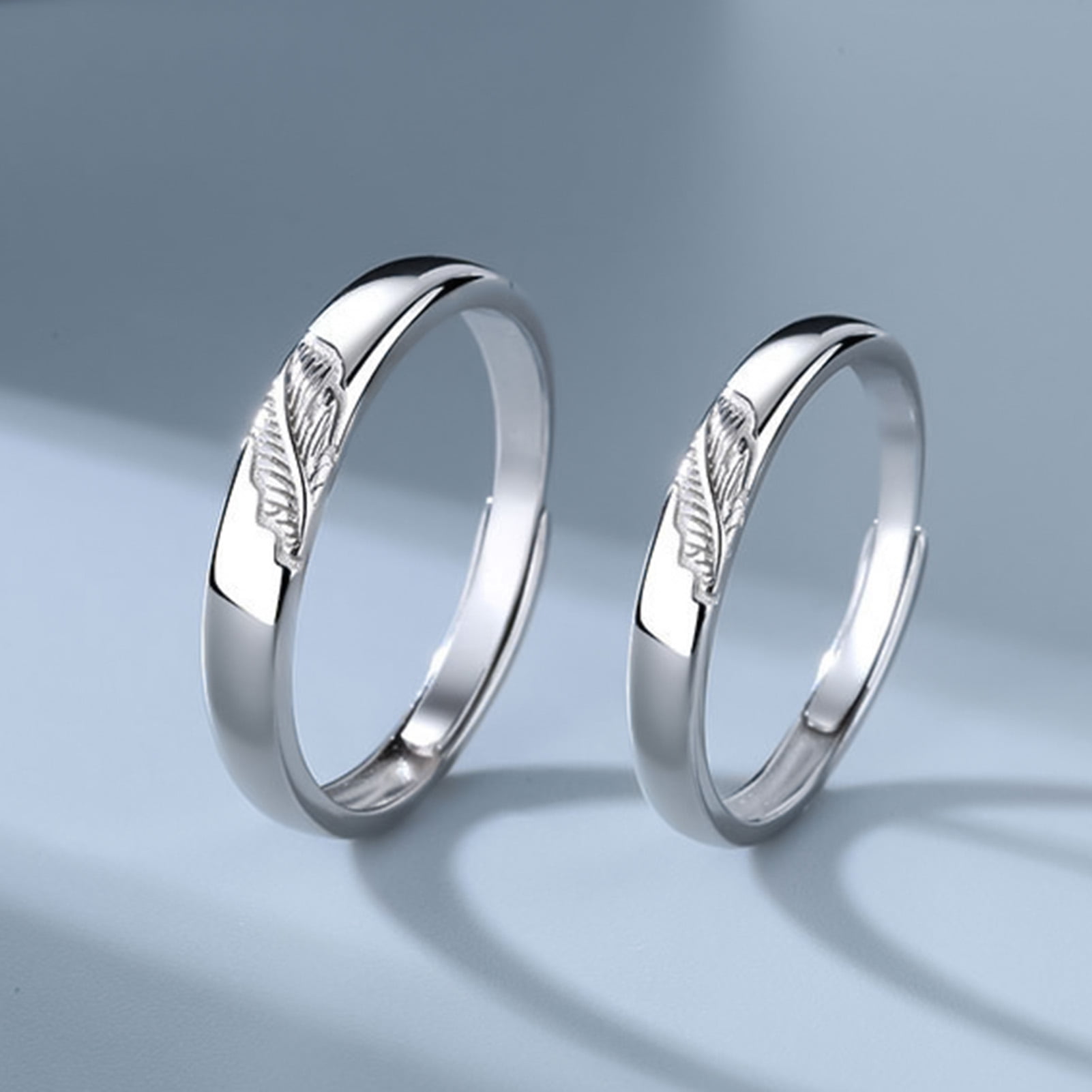 KABOER One Leaf Knows Autumn Couple Rings Men and Women Pair Ring Simple  Open Ring