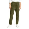 thumbnail image 2 of Womens Stretch Pants Straight Legs Elastic Waist Casual Trousers with Pockets, 2 of 4