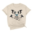 thumbnail image 1 of T-shirt à Manches Courtes Imprimé Chauve-Souris Mignon Halloween pour Femmes, 1 of 2