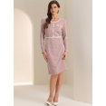 thumbnail image 4 of DARING DIVA Houndstooth Round Neck Plaid Sheath Dress M Pink, 4 of 6
