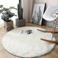 thumbnail image 1 of Plush Round Rug Fluffy White Carpets For Living Room Soft Home Decor Bedroom, 1 of 5