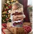 thumbnail image 5 of DolliBu Santa Funky Brown Moose Stuffed Animal Plush Toy - Super Soft Wild Animal Dress Up with Red Santa Claus Outfit, Cute Wildlife Perfect Holiday Christmas Gift - 11 Inch, 5 of 6