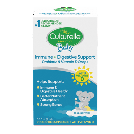UPC: 0049100400532 | Culturelle Baby Immune & Digestive Support Probiotic + Vitamin D Drops for Babies (0-12 Months) Gluten Free Non-GMO 9 mL