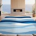 thumbnail image 2 of Design&I 4'x6' Ultra Soft Area Rug, Ocean Wave Themed Ripple Abstract Nautical Horizontal Bands Theme None Fluffy Washable Non Shedding for Bedroom Living Room Home Office, 2 of 7