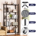 thumbnail image 4 of Foldable Heavy-Duty Metal Rolling Storage Shelf, 3/4/5-Tier Collapsible Shelving Unit with Lockable Wheels, Mobile Organizer for Kitchen, Pantry, Closet, Garage & Office, 4 of 7