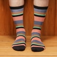 thumbnail image 3 of Men's Extra Large Rayon from Bamboo Fiber Stripe Socks - Color 06 - 1 Pair, Size 10-14, 3 of 4