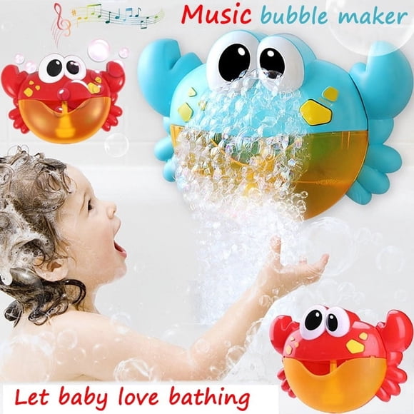 Máquina para hacer espuma de ensueño para niños pequeños con forma de cangrejo de burbujas musical de Loely (12 canciones incorporadas)