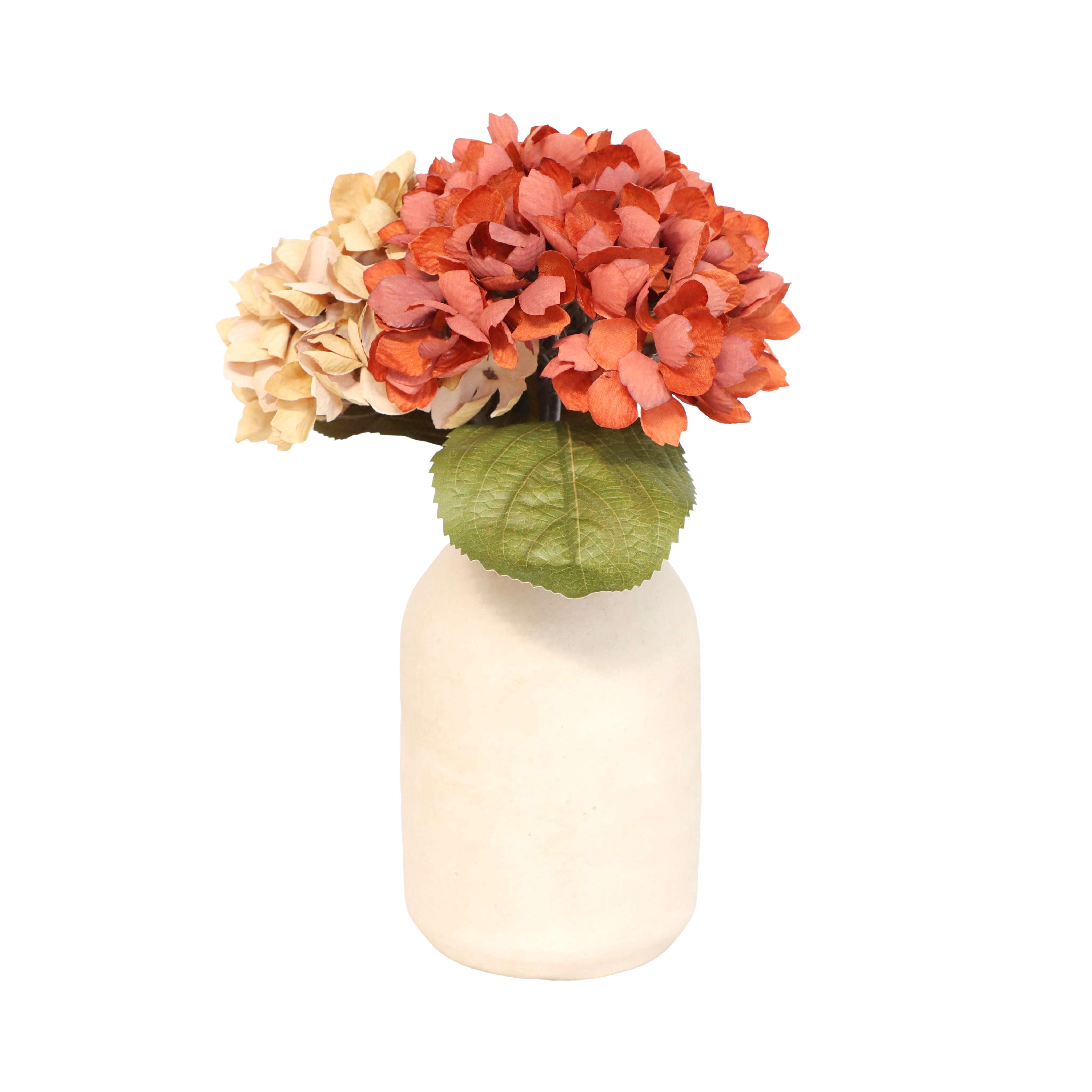 My Texas House Fall Small Hydrangea Floral Arrangement in Vase, 12.5"