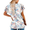 thumbnail image 4 of KISSMODA Womens Floral Tunic Top Short Sleeve Shirts Loose Fit Summer Tops, 4 of 4