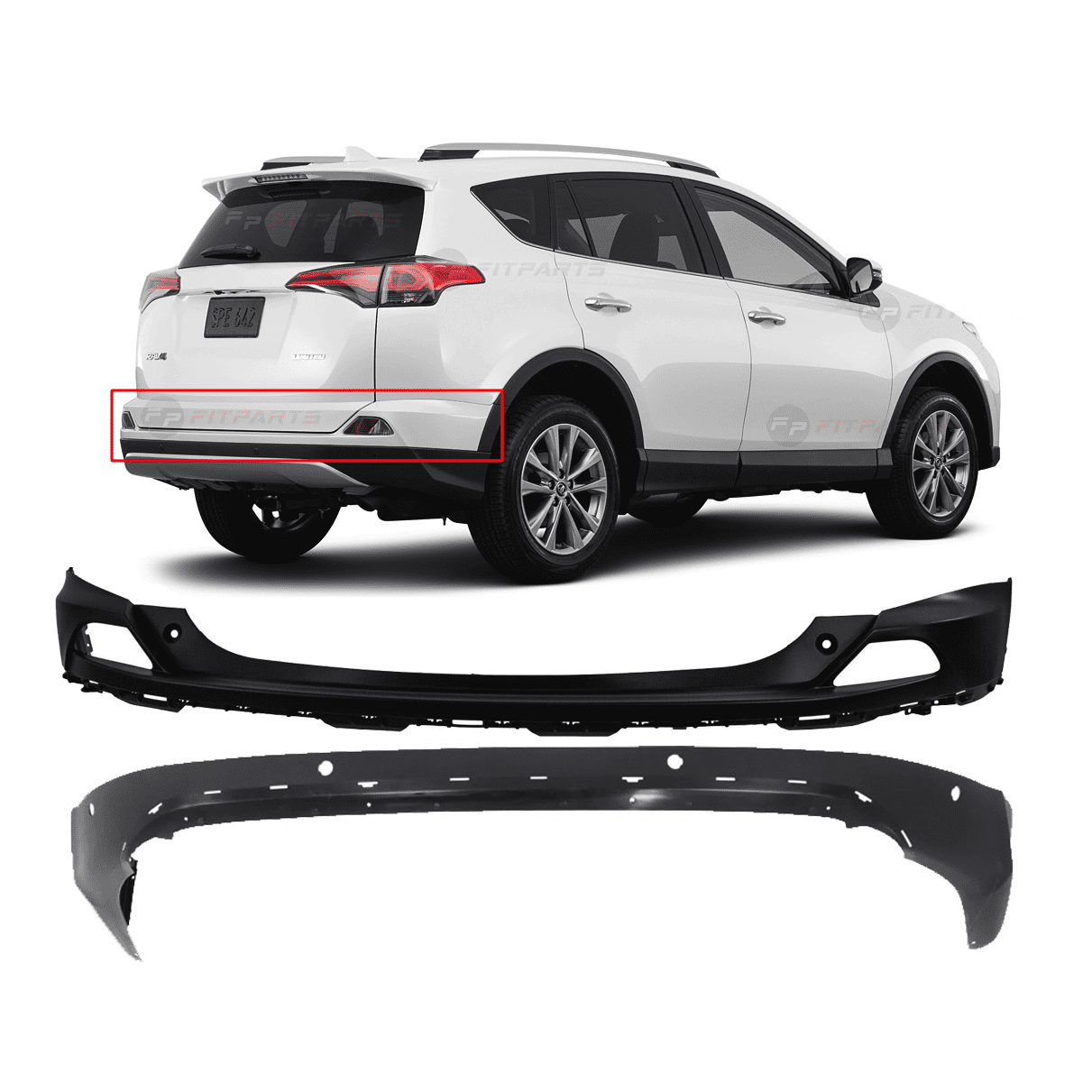 DCP Rear Bumper Covers Kit For 2020-2022 Toyota Highlander