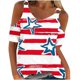 thumbnail image 1 of Fiudx Ropa de Mujer Blusas de Cuello Redondo de Manga Corta con Estampado Informal a La Moda para Mujer, 1 of 4