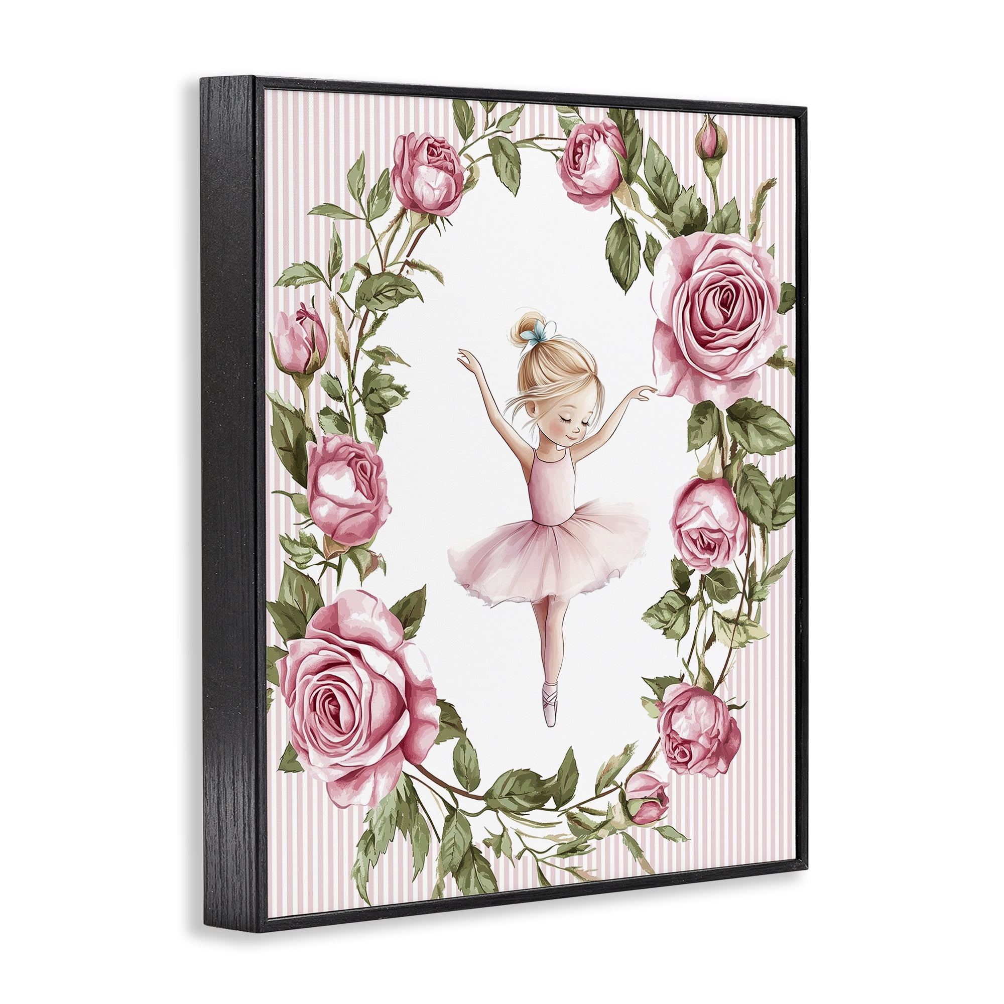 Stupell Industries Little Rose Dance Black Framed Giclee Art, design by Christine Simpson Art