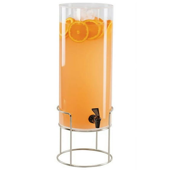 Cal Mil  3 gal Round Beverage Dispenser with Ice Chamber - Metal Base, Chrome - 8.125 x 9.75 x 25.75 in.