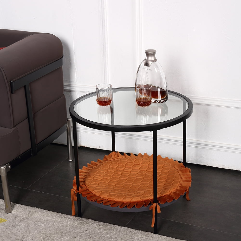 Kadyn Side Table, Metal End Table for Living Room, Round Accent Coffee Side Table with Storage Rack, Black Kadyn Side Table, Metal End Table for Living Room, Round Accent Coffee Side Table with Storage Rack, Black