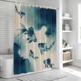 thumbnail image 6 of Navy Blue Fish Shower Curtain, Waterproof Shower Curtains for Bathroom, Nautical Coastal Summer Ocean Modern Rustic Washable Fabric Bathtub Curtain Set Bath Decor with 12 Hooks Standard 72"x72", 6 of 8