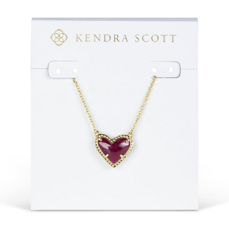 Kendra Scott Women's Ari Heart Gold Pendant Necklace in Maroon