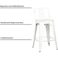 thumbnail image 3 of Game Chair Modern Light Weight Industrial Contemporary Rustic Vintage Costal Metal Barstools with Bucket Back and 4 Leg Design, Seat Bar Stools (Set of 2) (24" Seat, Distressed White),Reclining Game, 3 of 5