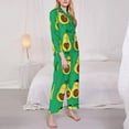 thumbnail image 3 of Picia Cartoon Fruit 1 Pattern Women’s Long-Sleeve Sleepwear Set - Soft 2-Piece Loungewear with Pockets, Comfy PJs for Relaxing Nights-Small, 3 of 7