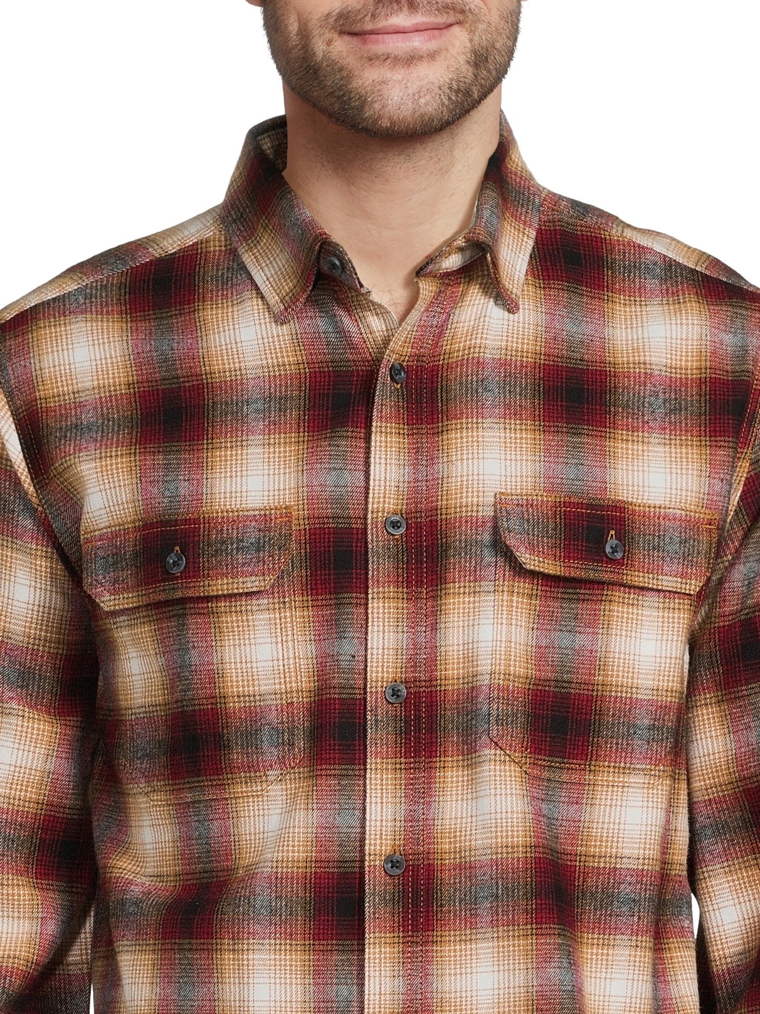 George Men's Long Sleeve Flannel Shirt, Sizes XS-3XLT