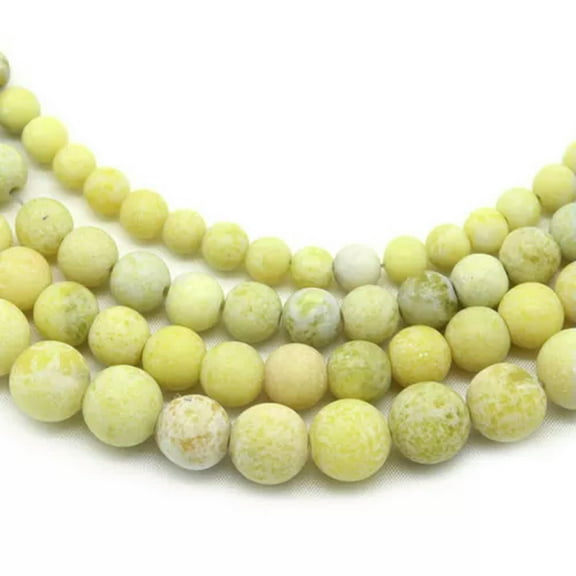 HOOUN 4 6 8 10 12mm Natural MUSTARD Jasper Stone Round Strand Beads Jewelry Making DIY-8MM(46PCS)
