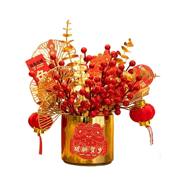 Maceta de simulación Feng Shui decoración de fiesta medida 9x9x11,8 pulgadas para nuevo