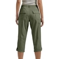 thumbnail image 3 of Womens Cargo Capris with Pockets Ladies Cropped Pants Dressy Lightweight, 3 of 6