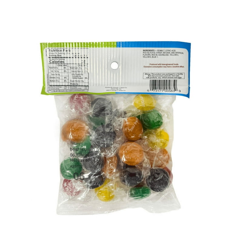 Howe Assorted Fruit Buttons Hard Candy, 6 oz Bag with Fruity