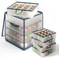 thumbnail image 5 of LammaLoe Ornament Storage Box, 64-Count Christmas Ornament Storage , Foldable Holiday Ornament Organizer with Handles, Durable PVC Plastic, 5 of 5