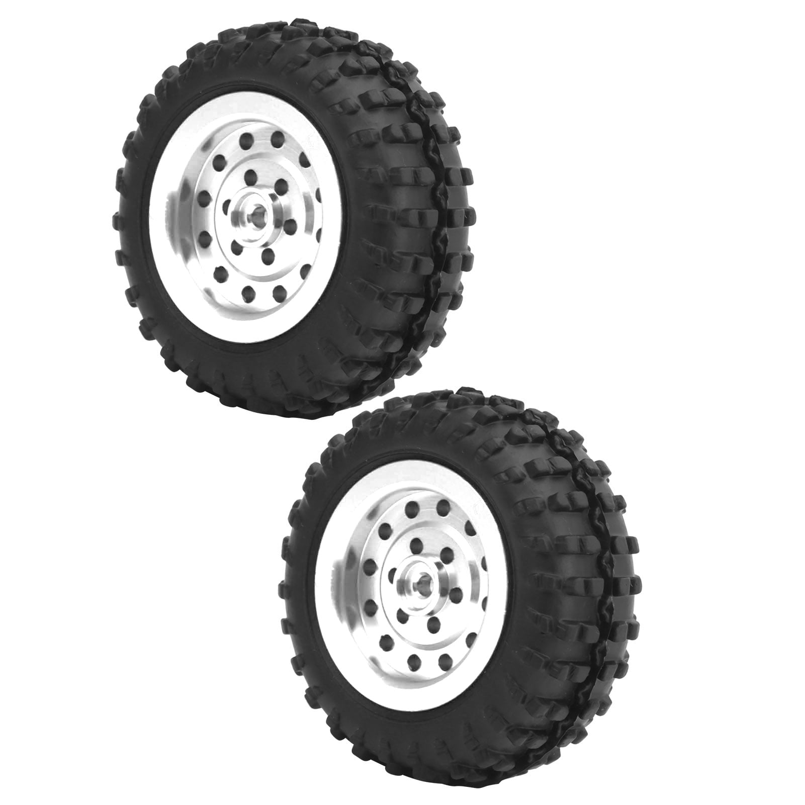 55mm 1/10 Scale Rubber Tires & Wheel Rims - Anti-Skid Wheels For WPL D12 RC Model Car Parts