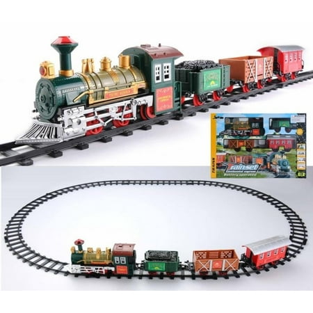 - 12-Piece Battery Operated Lighted & Animated Continental Express Train Set with Sound