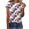 thumbnail image 7 of ShiShine Women's 4th of July Shirts Crew Neck USA Flag Short Sleeve Retro Loose Patriotic Anniversary Patriotic Tops S-5XL, 7 of 7