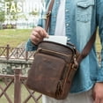 thumbnail image 7 of Contacts Small Messenger bag for Men Leather Man Purse Business Travel Crossbody Shoulder Bag Handbag Fit up to 9.7" iPad (Coffee), 7 of 7