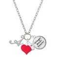thumbnail image 1 of Delight Jewelry Silvertone Small Gelato Script Initial - A - Red Heart Nurse Strong Zoe Necklace, 1 of 4