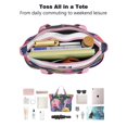 thumbnail image 4 of Tote Bag for Women - Colorful Floral Pattern Shoulder Bag - Large Utility Work Duffle Bag with Zipper Handbag for Travel, Work, Sprots, 4 of 5