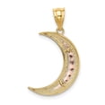 thumbnail image 3 of Auriga Fine Jewelry 14K Two-tone w/White Rhodium Diamond-cut Moon Pendant for Women, 3 of 6