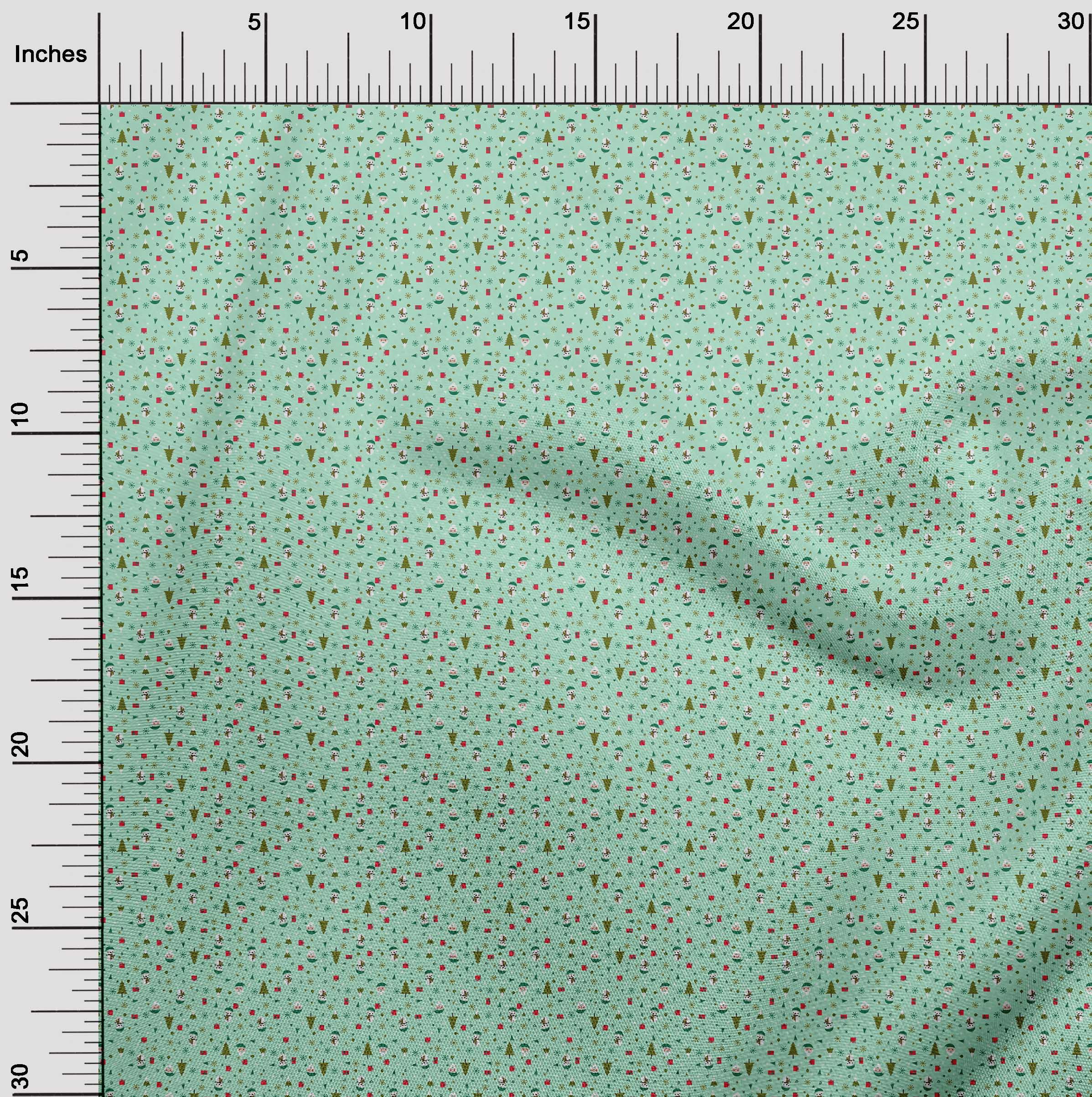 oneOone Viscose Jersey Light Mint Green Fabric Christmas Fabric For Sewing Printed Craft Fabric By The Yard 60 Inch Wide