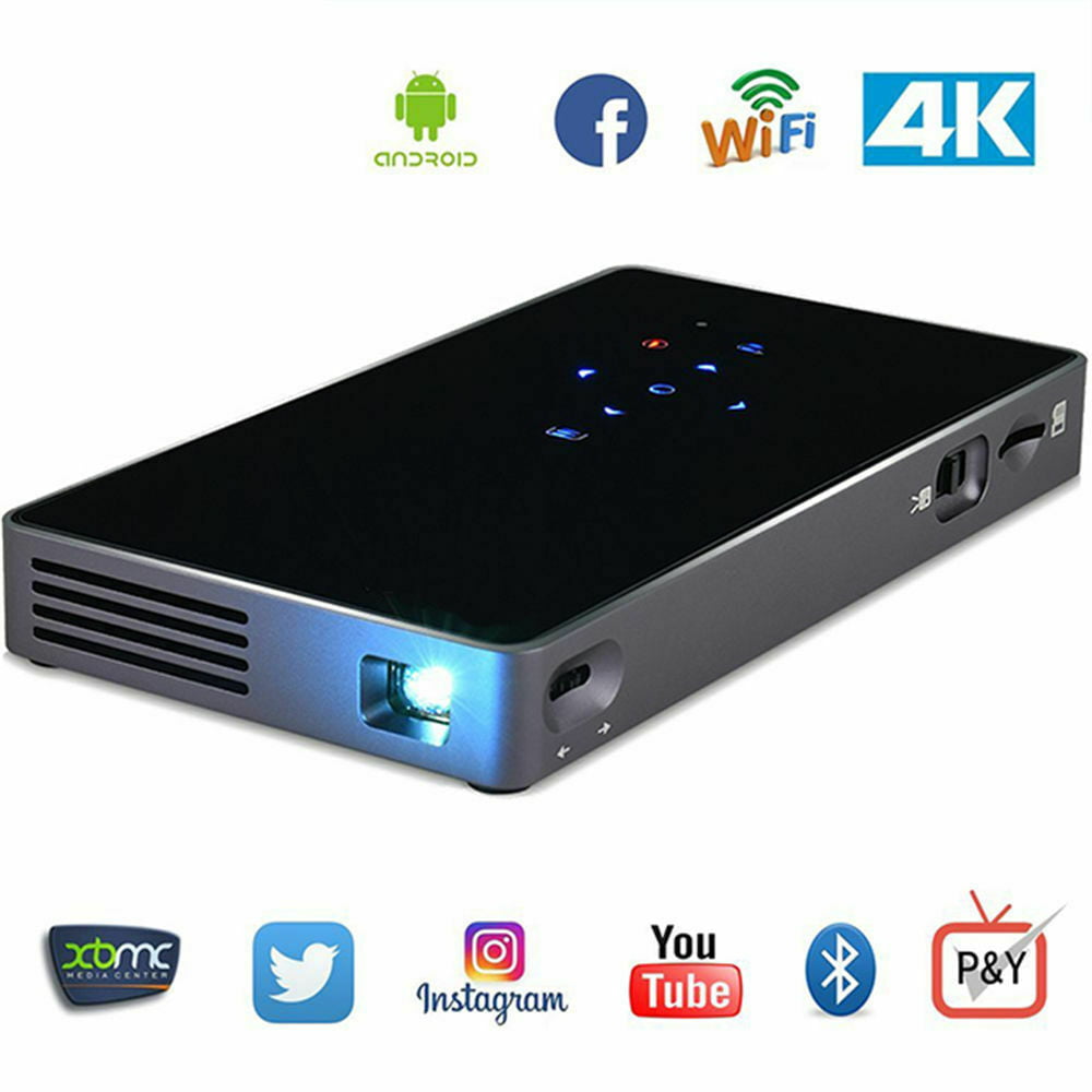 Bluetooth ideal para cine en casa Yaufey Mini proyector 3D DLP 4000 lúmenes Android Video proyector WiFi compatible con Smartphone HD 1080P HDMI/USB 