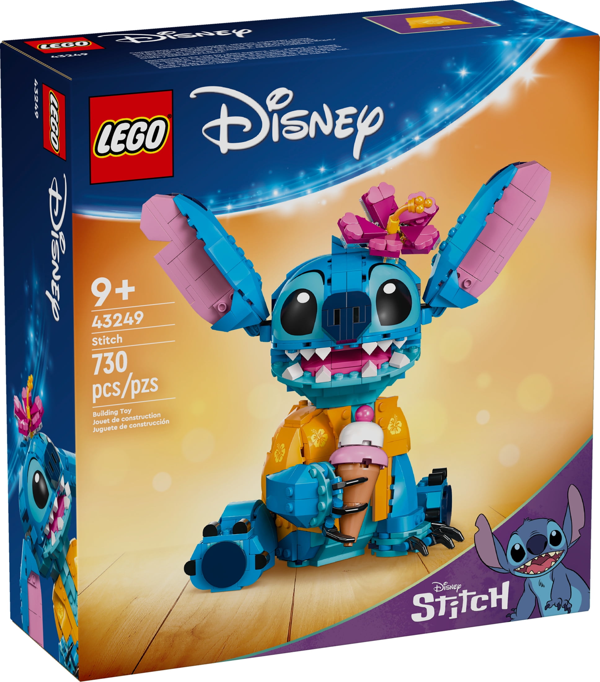 LEGO Disney Stitch - Toy Building Kit - Buildable Figure with Ice Cream Cone - Fun Birthday Gift for Kids, 43249