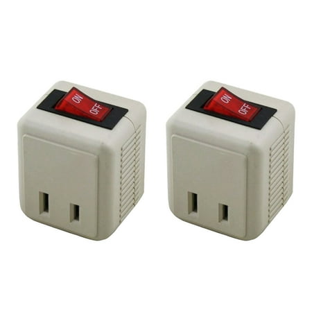 01 Plug Prong - (2-Pack) Uninex Wall Tap Outlet W/Turn ON/OFF Switch Power Adapter 2 prong Plug Without Unplugging Cords ETL